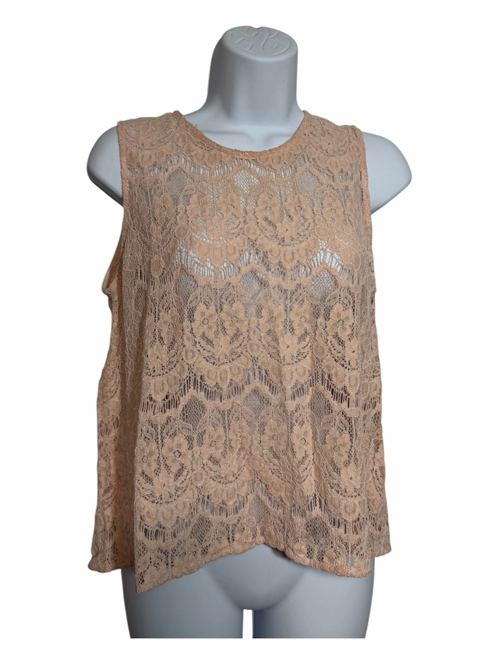 Boutique Baby Pink All Lace Sleeveless Tank Size Medium Festival Concert Sexy